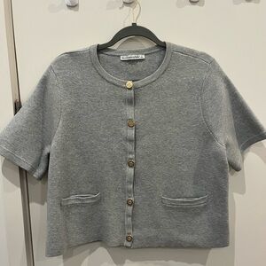 Abercrombie & Fitch Gray Cardigan with Gold Button